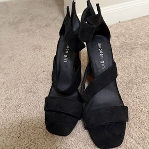 Madden Girl Black Strappy Heels